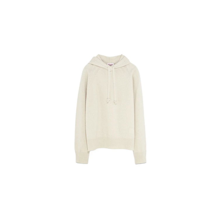 Off White Cashmere Hoodie Tricot