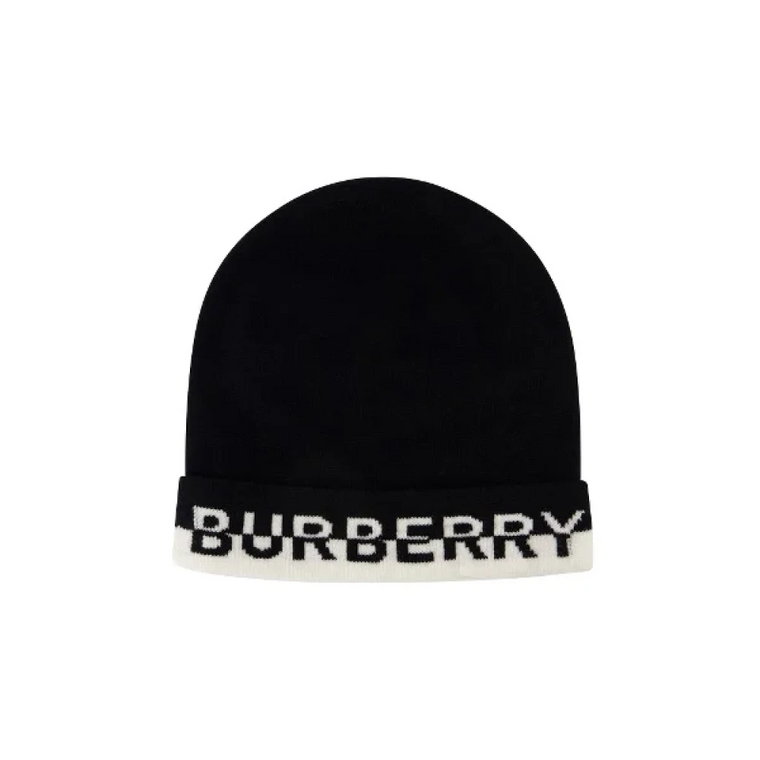 Czarny Kapelusz z Kaszmiru, Pozostań Ciepły i Stylowy z tą Beanie Noir Burberry