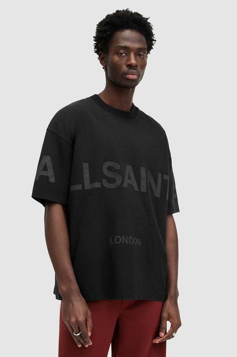 AllSaints t-shirt bawełniany BIGGY SS męski kolor czarny