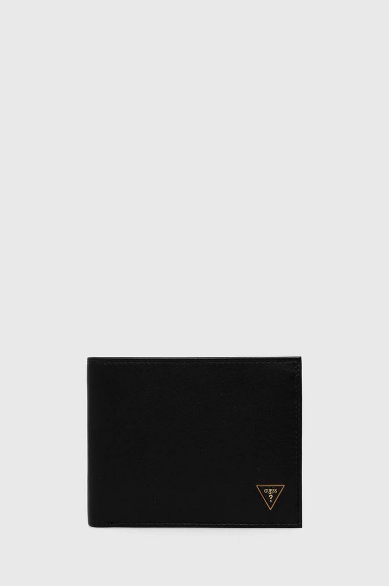 Guess portfel skórzany MESTRE męski kolor czarny SMSCLE LEA27
