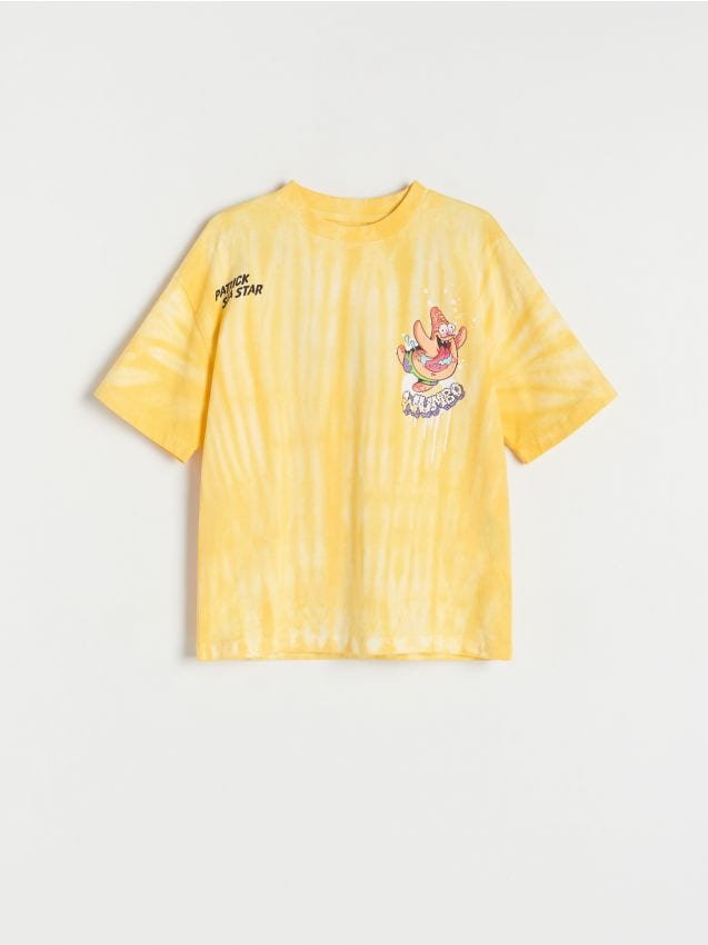 Reserved - T-shirt oversize SpongeBob - jasnożółty