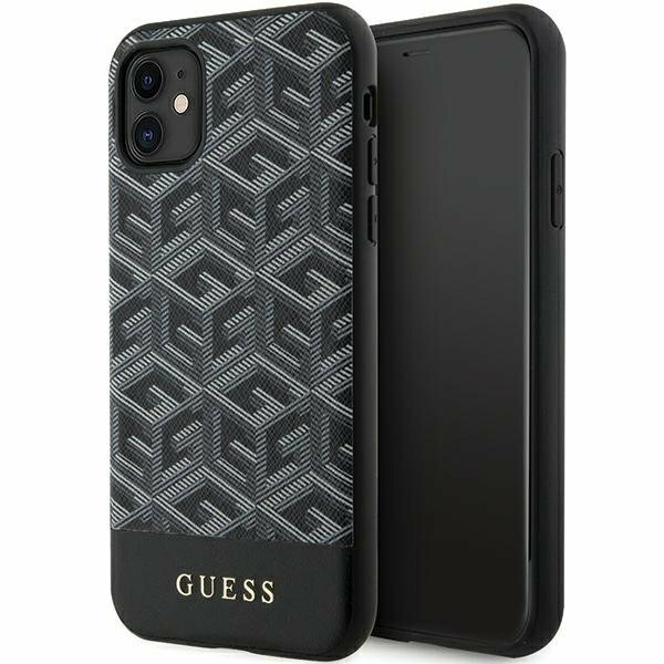 Guess GUHMN61HGCFSEK iPhone 11 / Xr 6.1" czarny/black hardcase GCube Stripes MagSafe