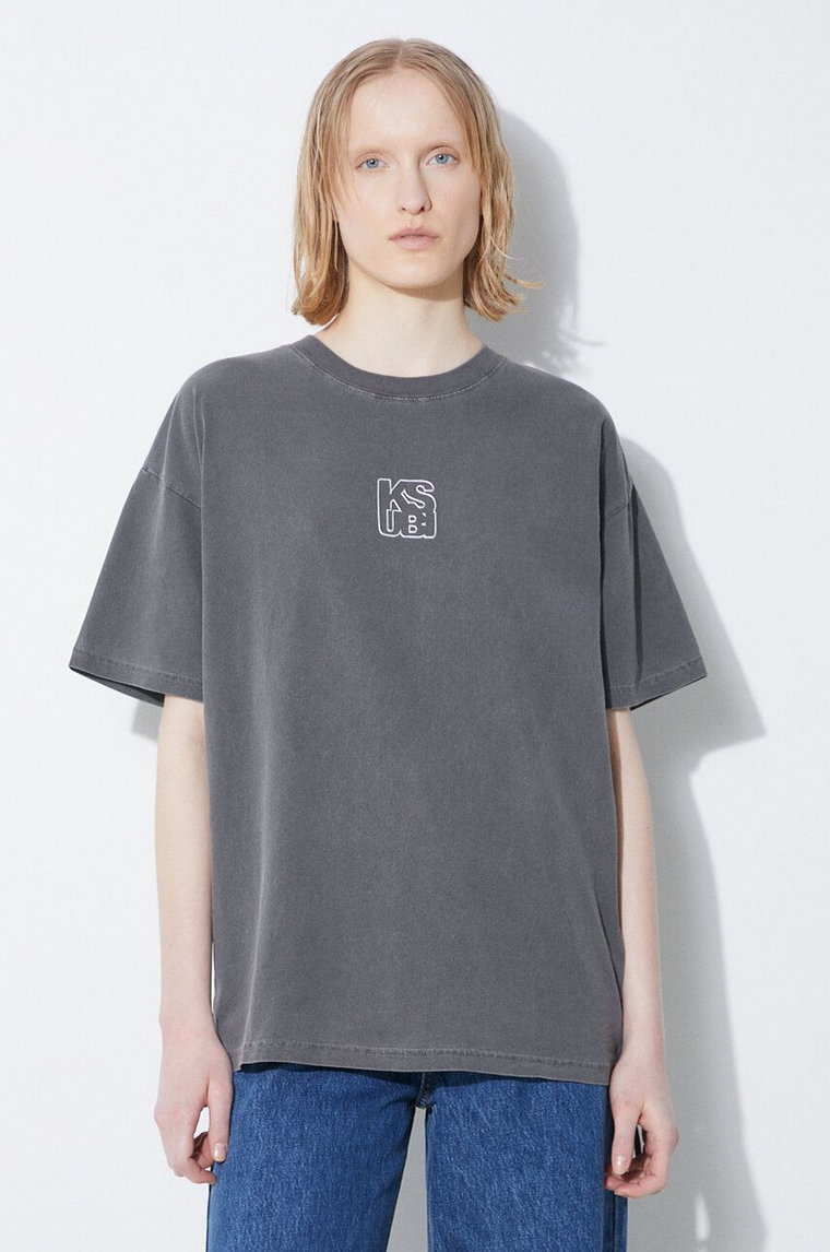 KSUBI t-shirt bawełniany Stacked Oh G Ss Tee Charcoal damski kolor szary WSP24TE006