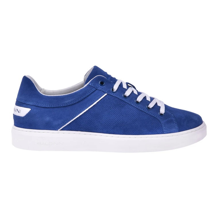 Sneakers in blue perforated suede Baldinini