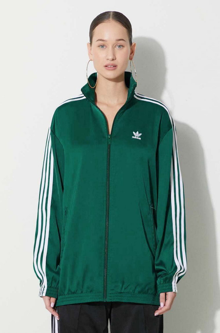 adidas Originals bluza Track Top damska kolor turkusowy z aplikacją IP0699