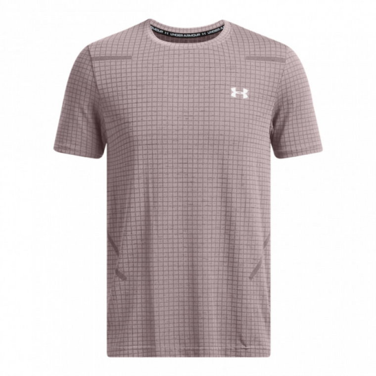 Męska koszulka treningowa Under Armour Vanish Seamless Grid SS - beżowa