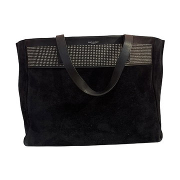Yves Saint Laurent Vintage, Pre-owned Canvas Shoulder Bag Czarny, female,