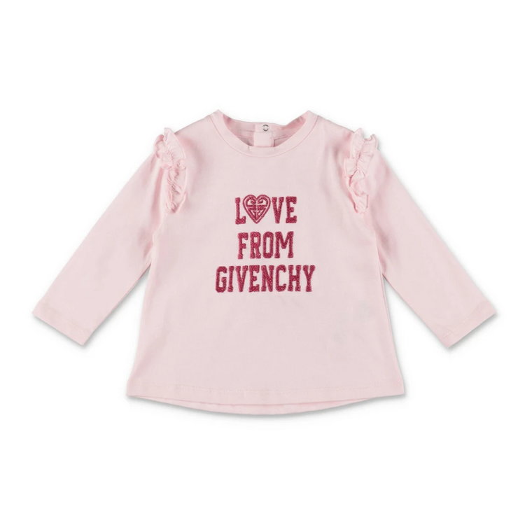 Różowa bawełniana koszulka dla niemowląt Givenchy