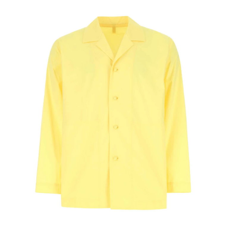 Żółta poliestrowa koszula Issey Miyake