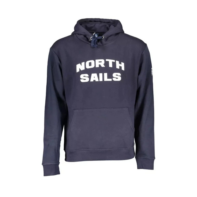 Niebieski sweter z kapturem i nadrukiem North Sails