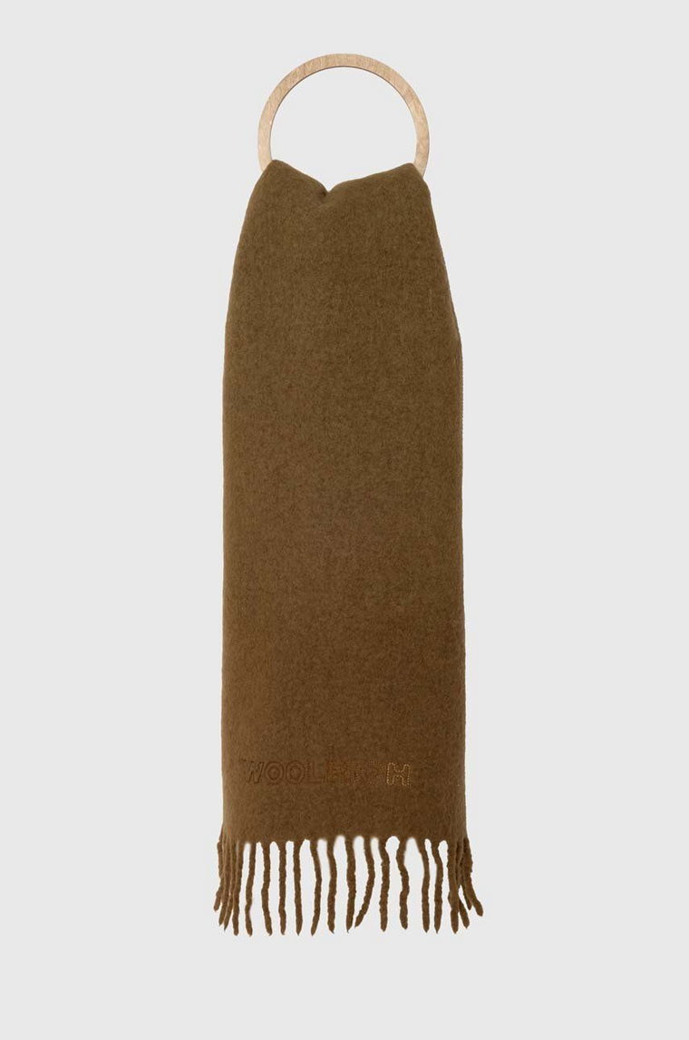 Woolrich szalik wełniany Alpaca Wool Ombre Scarf kolor brązowy wzorzysty CFWWAC0174FRUT3552