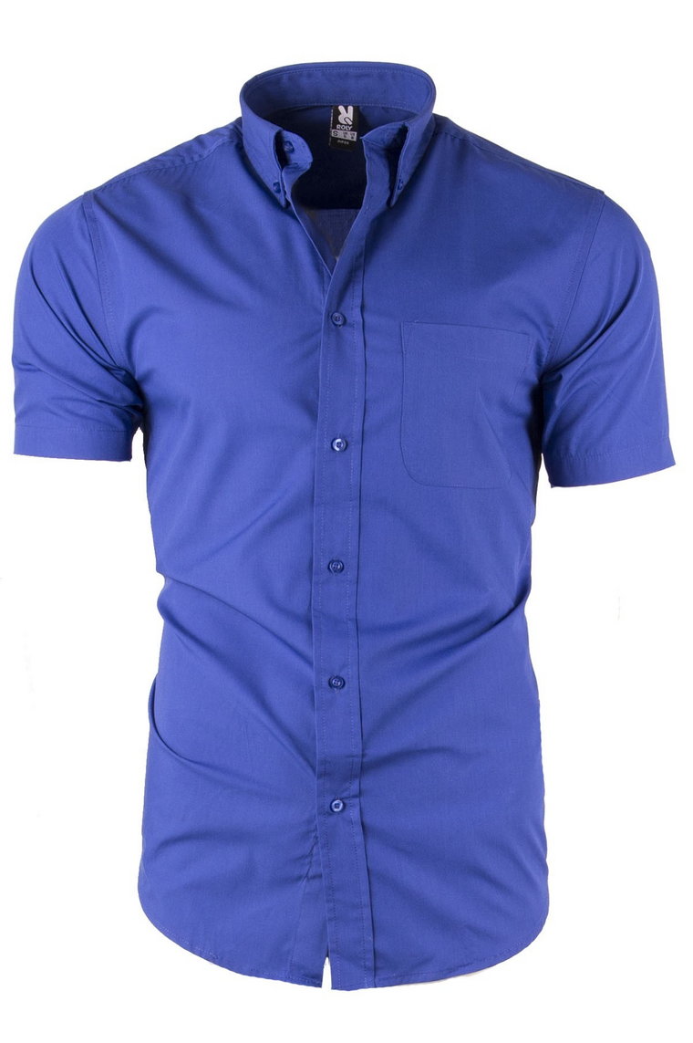 Koszula męska z krótkim rękawem 5503 - Indigo