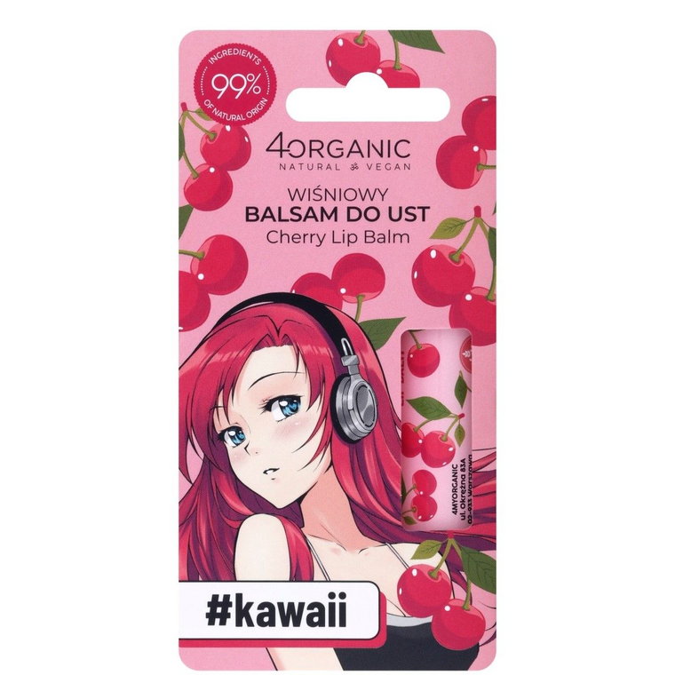4Organic #kawaii - Natural lip balm Cherry 5g