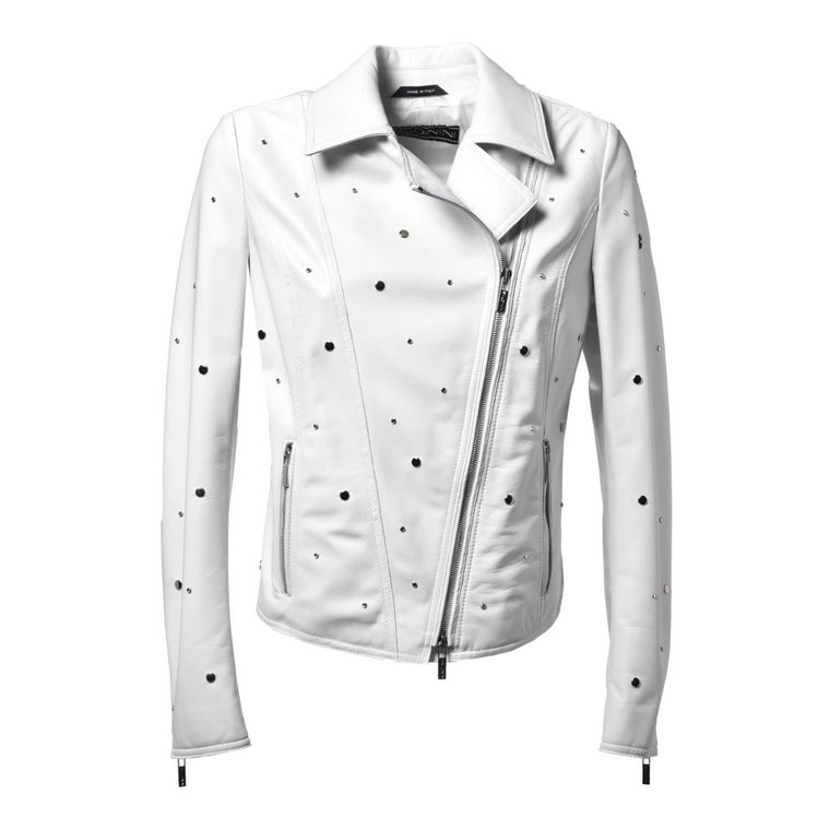 Jacket in white nappa leather Baldinini