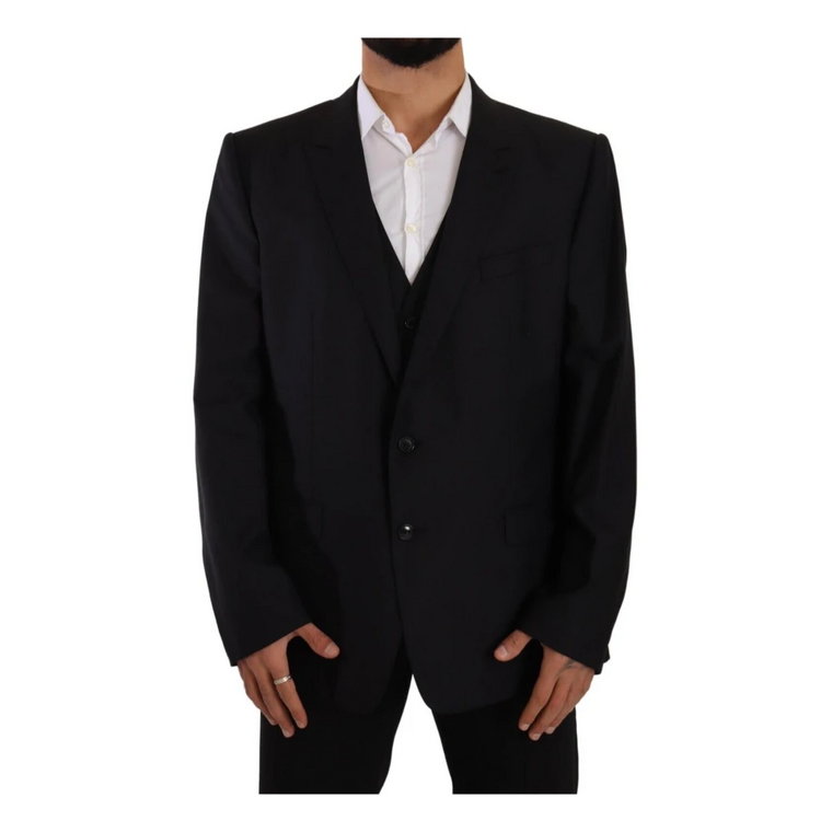 Czarny jednorzędowy płaszcz 2-częściowy Martini Blazer Dolce & Gabbana