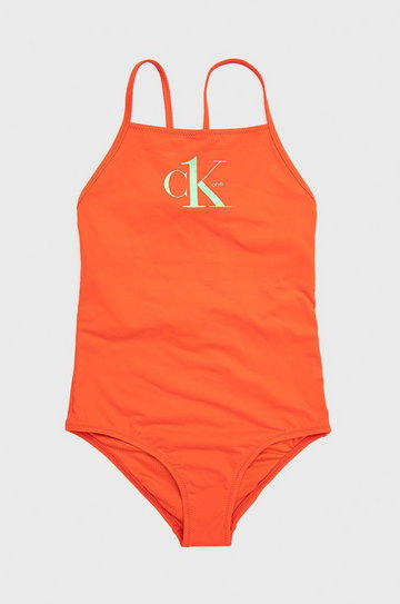 Calvin Klein Jeans strój kąpielowy dziecięcy KY0KY00020.PPYY kolor pomarańczowy