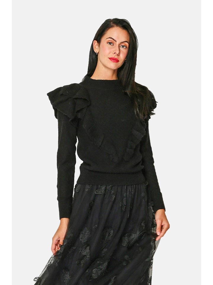 ASSUILI Sweter w kolorze czarnym