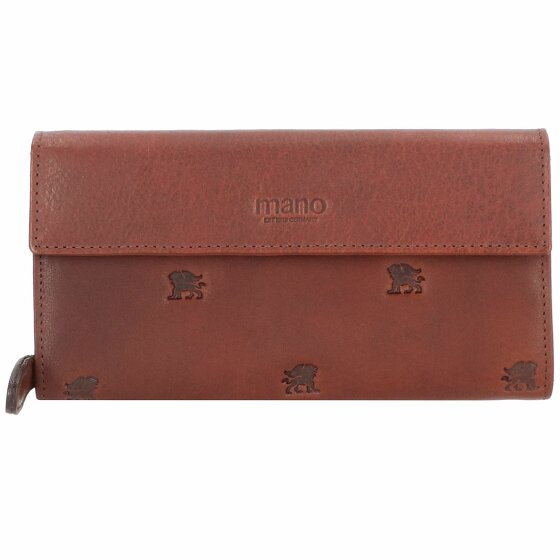 mano Don Leon Leather Wallet 18,5 cm mittelbraun