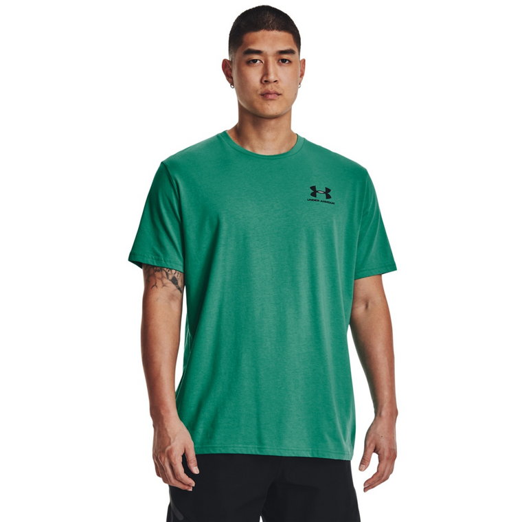 Męski t-shirt z nadrukiem Under Armour Sportstyle LC SS - zielony