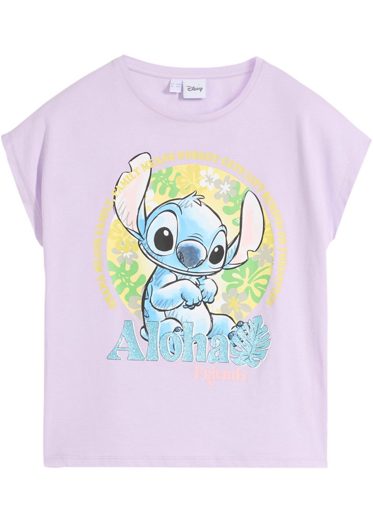 Shirt dziewczęcy Disney Stitch, z bawełny organicznej