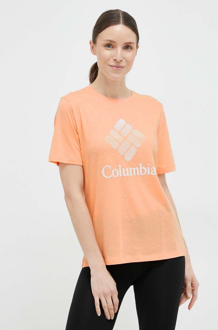 Columbia t-shirt damski kolor pomarańczowy