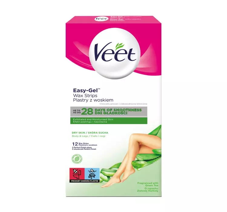 VEET EASY-GEL PLASTRY Z WOSKIEM DO DEPILACJI SKÓRY SUCHEJ 12 SZTUK