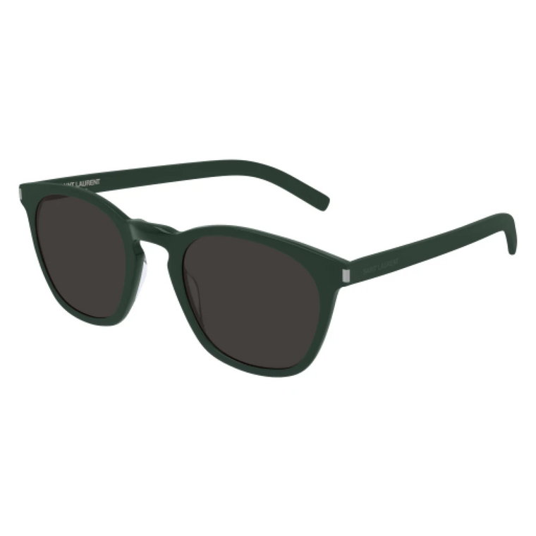 Zielone i Czarne Cienkie Okulary Przeciwsłoneczne Saint Laurent