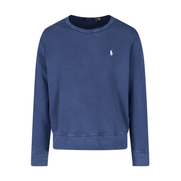 Klasyczny niebieski sweter z bawełny dla mężczyzn Ralph Lauren