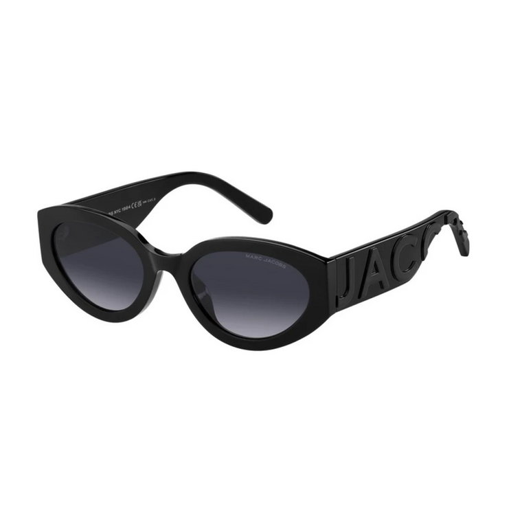 Czarne Szare Okulary przeciwsłoneczne z Ciemnoszarymi Shaded Soczewkami Marc Jacobs