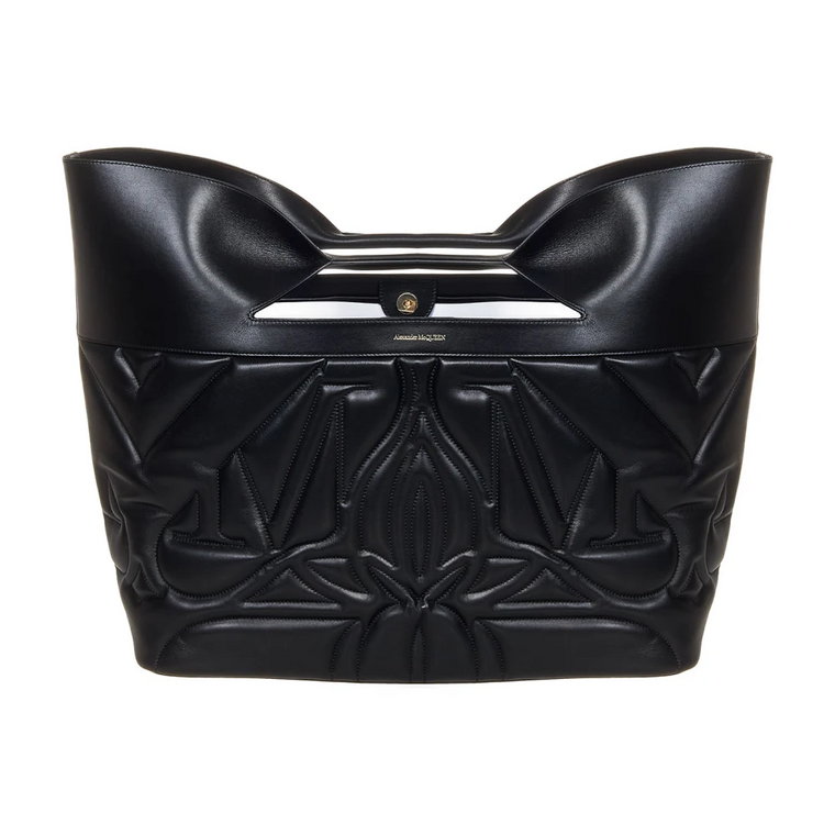 Czarna torebka z ukrytym zapięciem i podwójną rączką Alexander McQueen