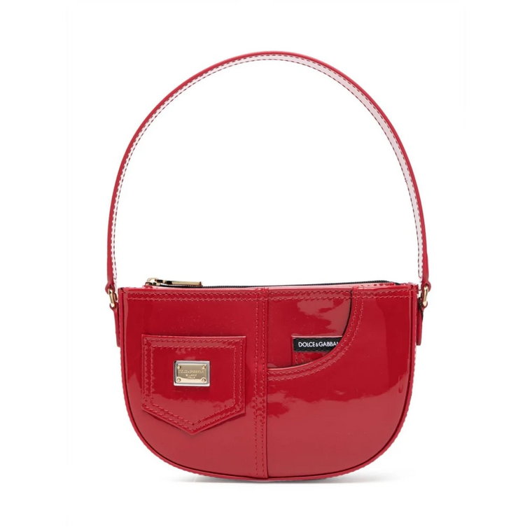 Czerwona torebka dziewczęca z lakierowanej skóry Dolce & Gabbana