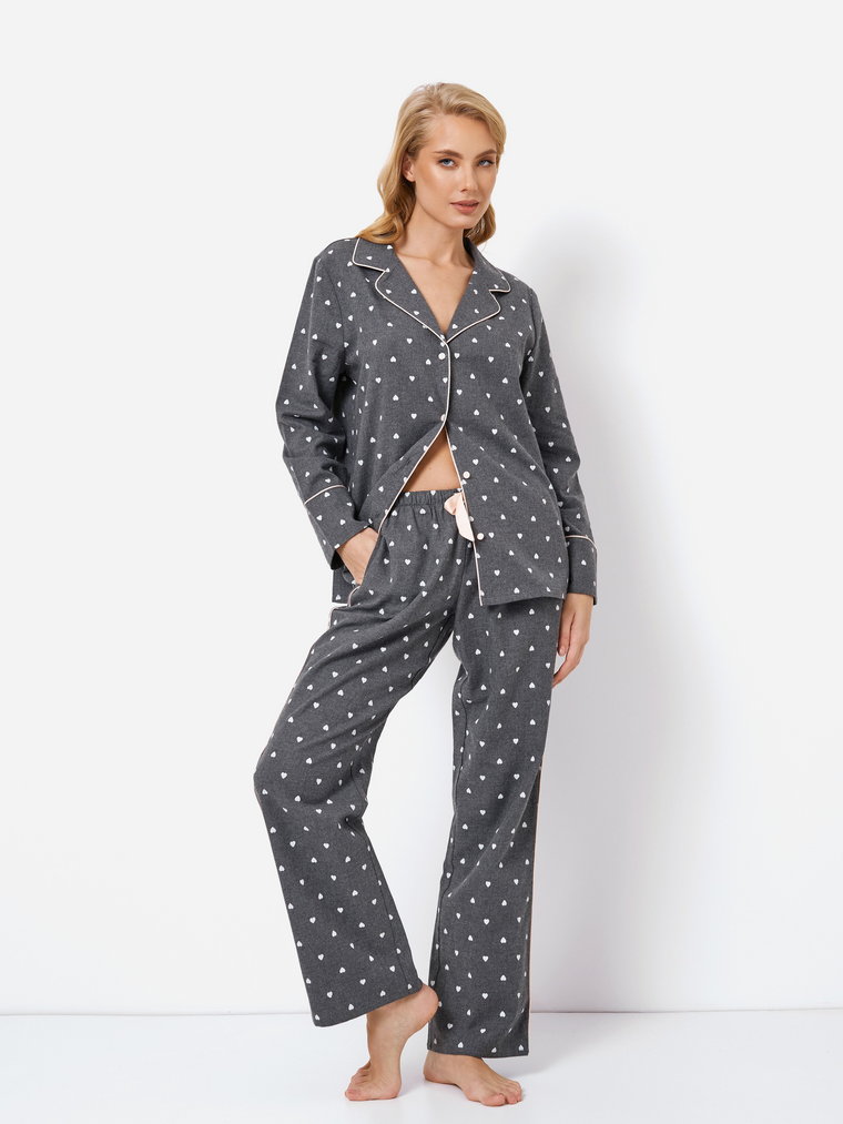 Piżama (koszula + spodnie) Aruelle Joy pajama long XL Szara (5905616143262). Piżamy damskie