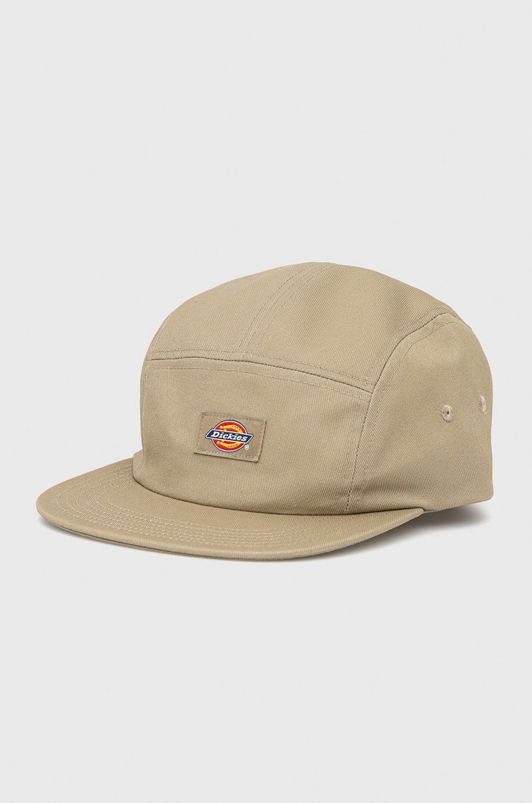 Dickies czapka kolor zielony gładka DK0A4XC1KHK-KHAKI