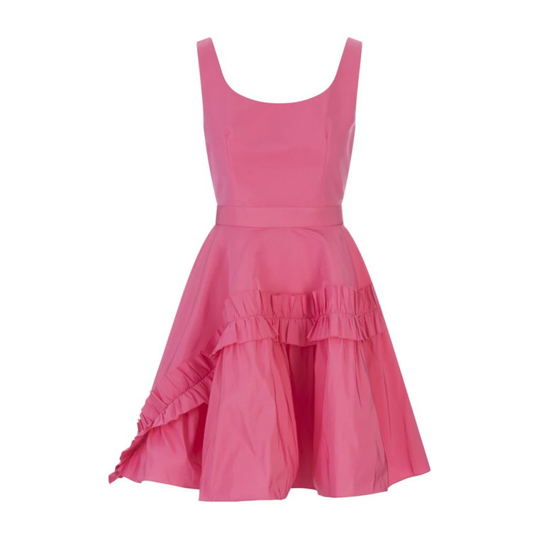 Różowa Statement Mini Sukienka z Oversize Ruffles Alexander McQueen