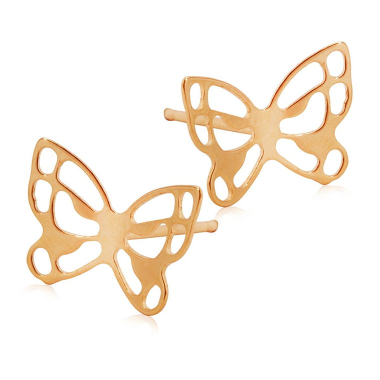 Kolczyki złote - motyle - Mini