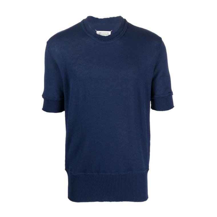 Kobaltowy Wełniany T-Shirt Maison Margiela