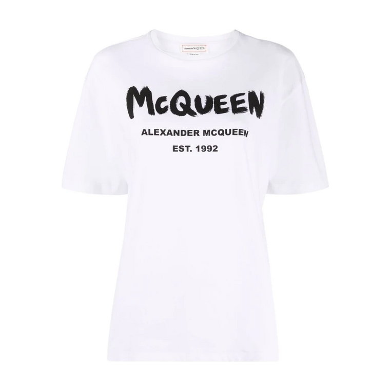 Graffiti Logo Print Crewneck T-shirt Alexander McQueen