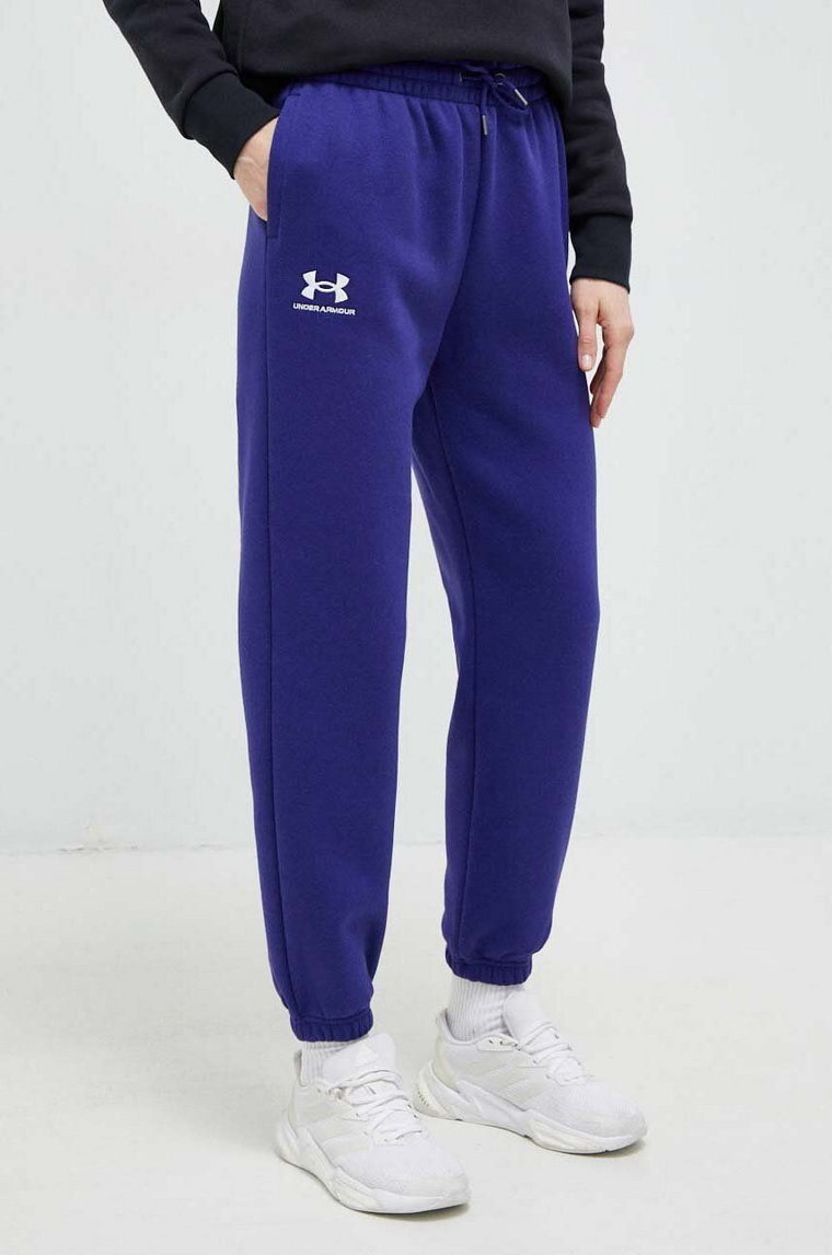 Under Armour spodnie dresowe damskie kolor granatowy gładkie 1373034