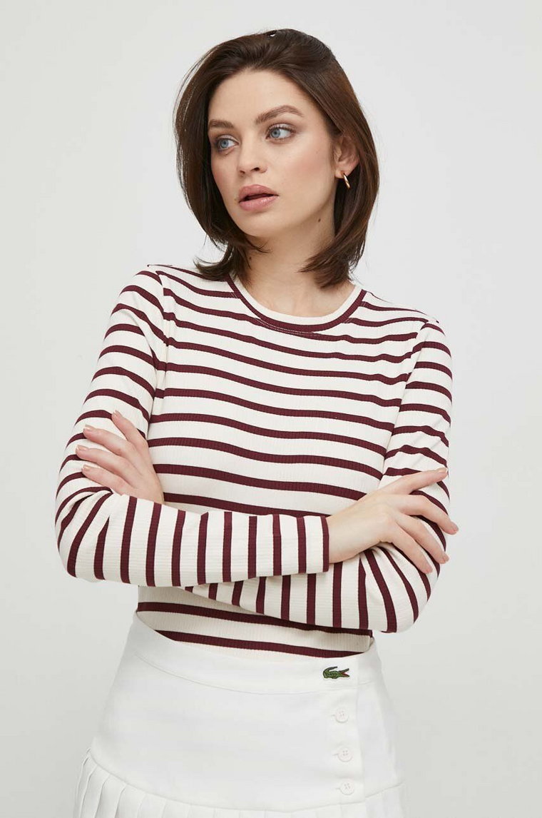 Tommy Hilfiger longsleeve damski kolor beżowy