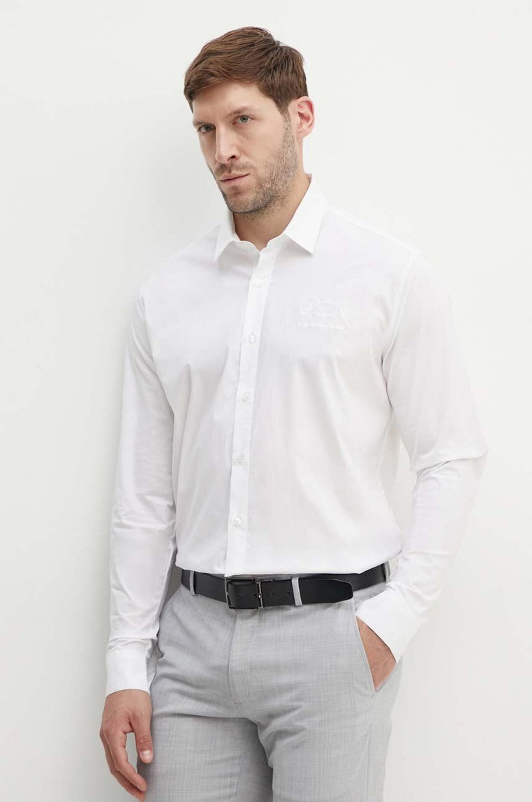 Karl Lagerfeld koszula męska kolor biały regular z kołnierzykiem klasycznym 542600.605929