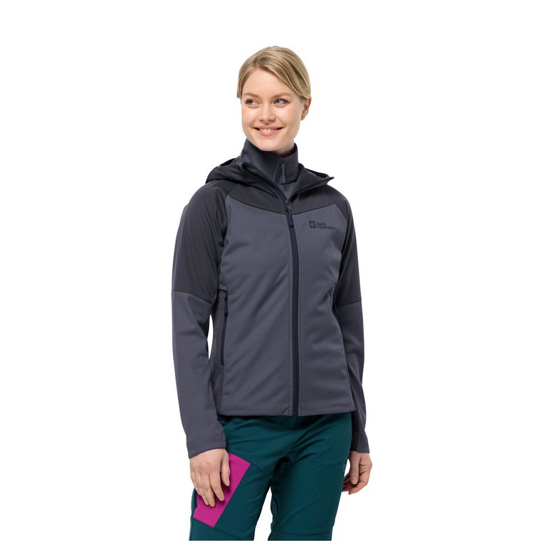 Damska kurtka softshellowa Jack Wolfskin BRISSTAL HOODY W dolphin - XS