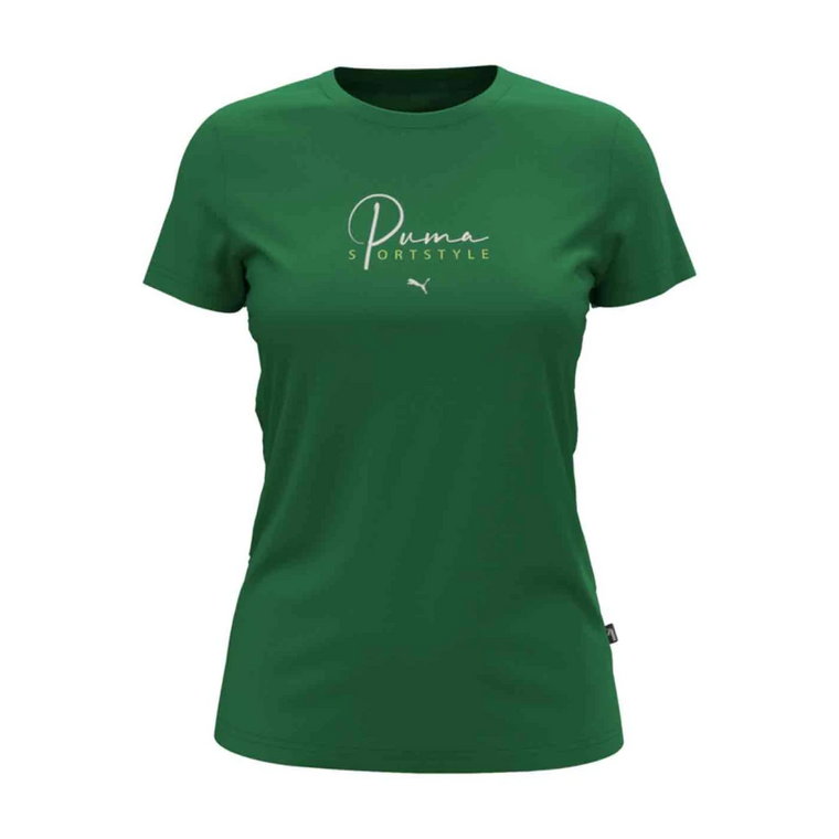 Zielony T-shirt z nadrukiem logo Puma