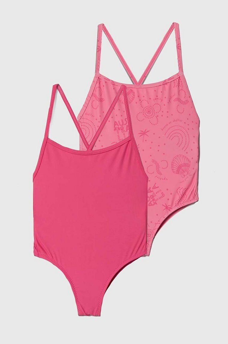 zippy jednoczęściowy strój kąpielowy dziecięcy 2-pack kolor różowy
