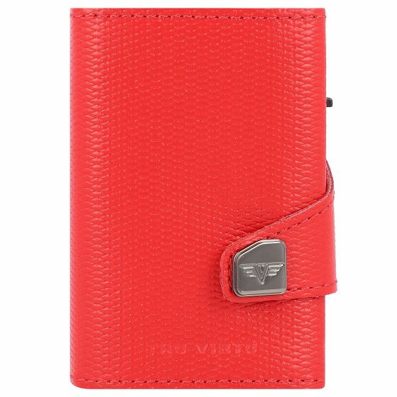 Tru Virtu Etui na karty kredytowe Click & Slide Portfel RFID Skóra 6,5 cm coral-silver