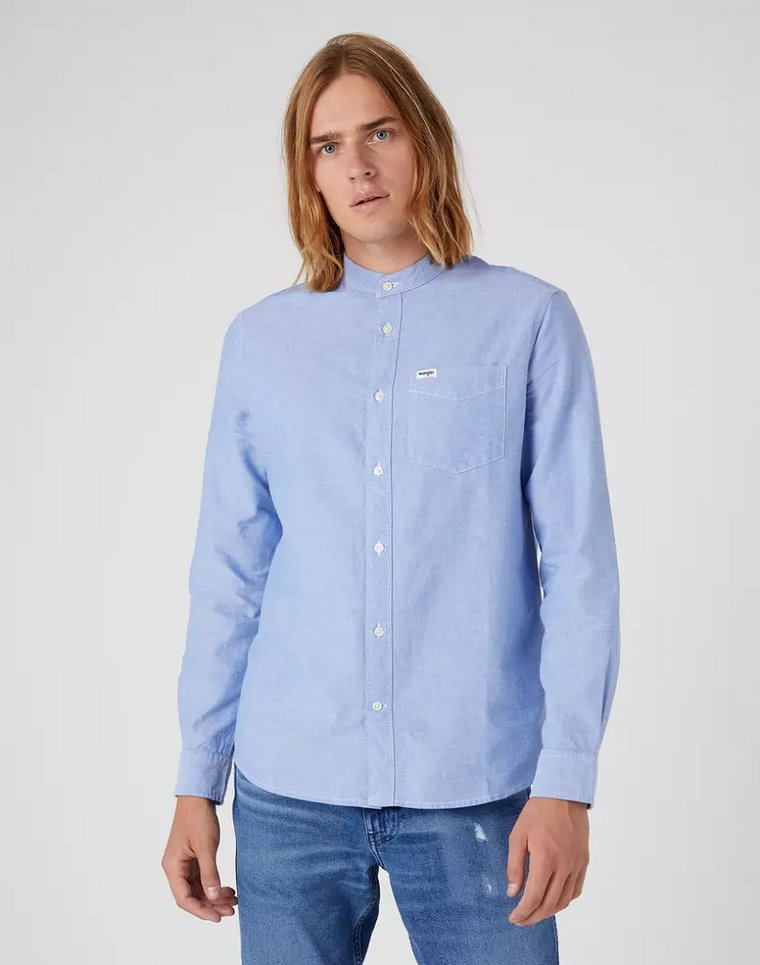 WRANGLER 1 POCKET SHIRT MĘSKA KOSZULA MATERIAŁ LIMOGES BLUE W5C8BMX50