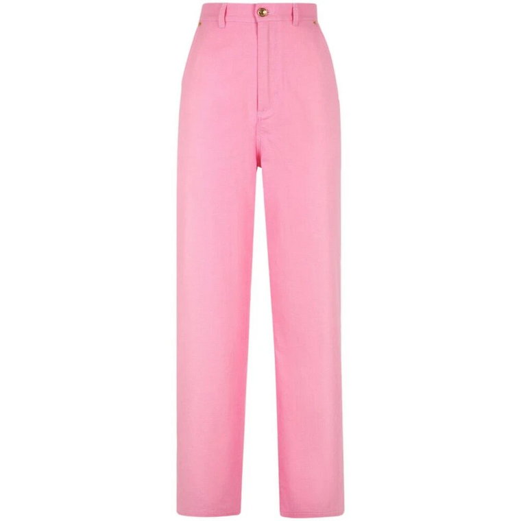 Różowe Jeansy z Aplikacją Logo Bally