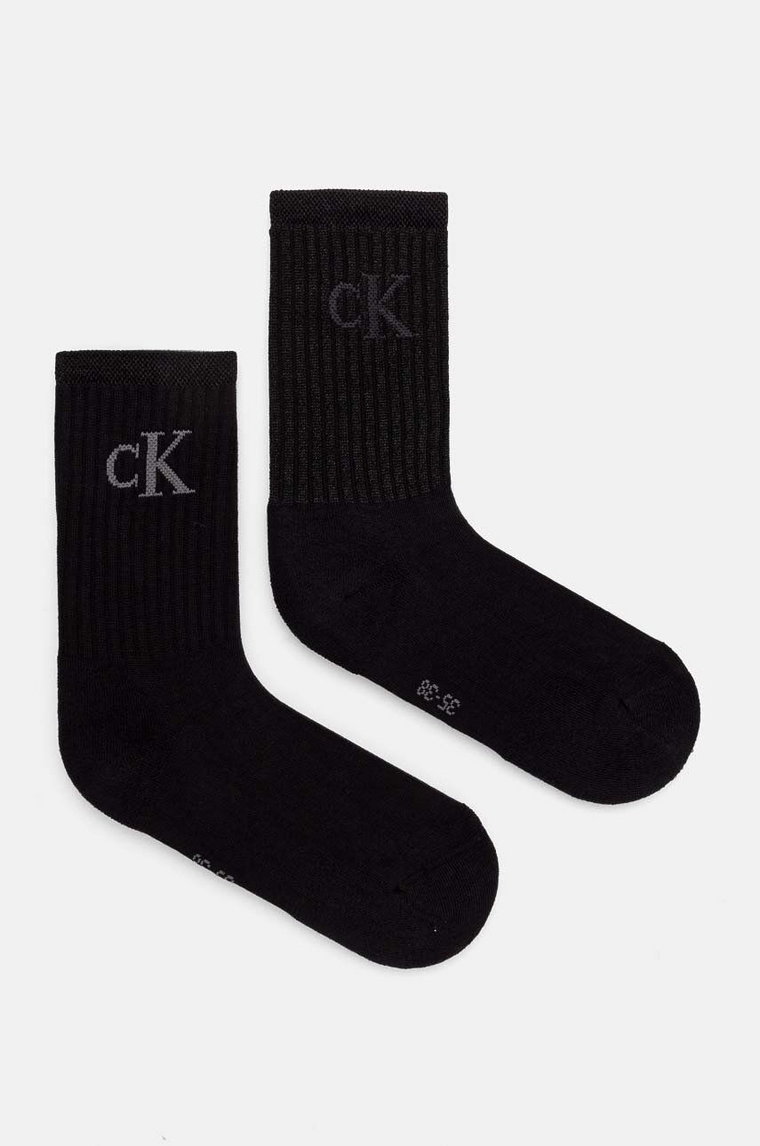 Calvin Klein Jeans skarpetki 2-pack damskie kolor czarny 701229467