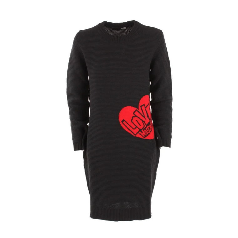 Sukienka z sercem i kontrastem Love Moschino