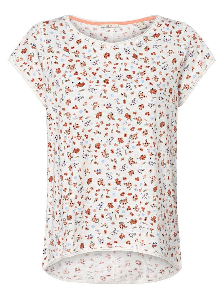 Esprit Casual - T-shirt damski, biały|wielokolorowy