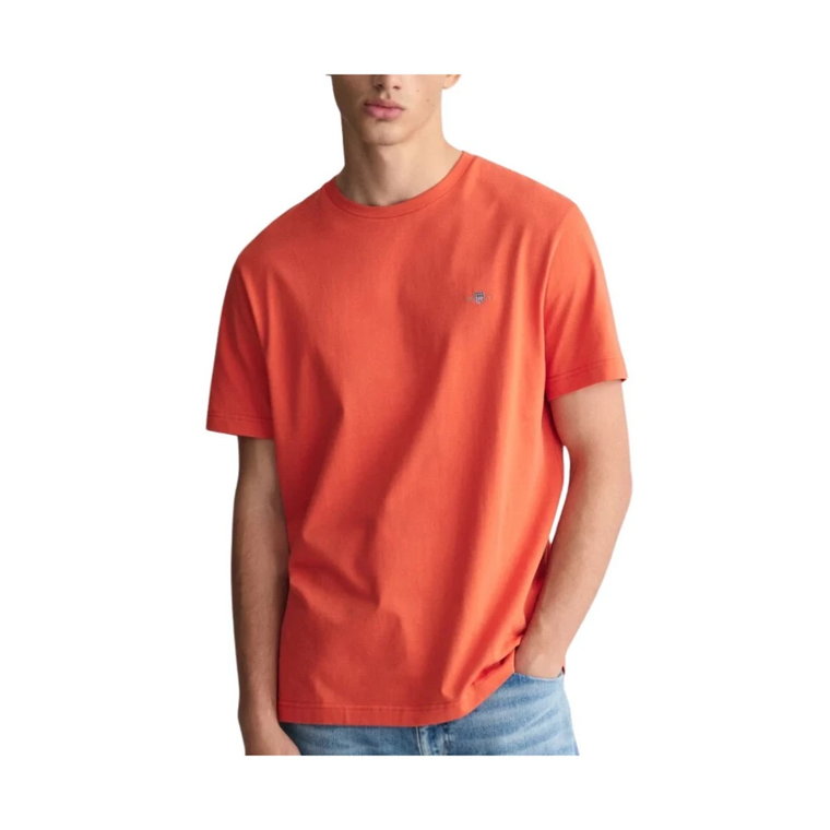 Pomarańczowy Reg Shield Graficzny T-shirt Gant